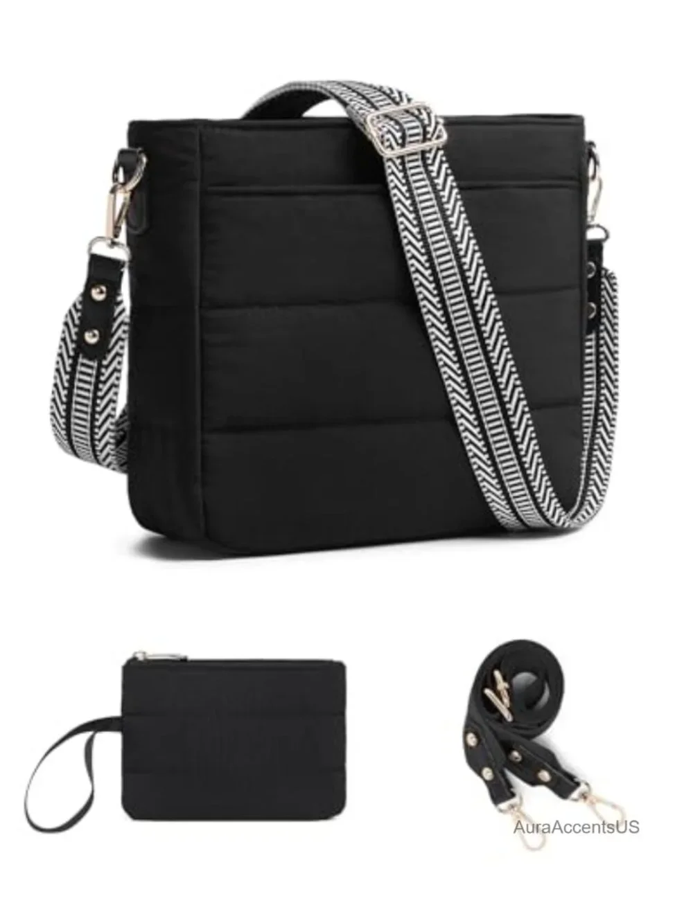 Women's Puffer Quilted Hobo Bag Crossbody with Adjustable Straps